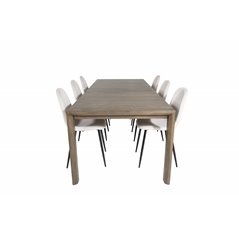 Slider Extention Table - Smoked Oak - 170, 40, 40cm , Polar Dining Chair- Black legs / Beige Velvet (ersätter 19902-880)_6