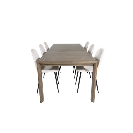 Slider Extention Table - Smoked Oak - 170, 40, 40cm , Polar Dining Chair- Black legs / Beige Velvet (ersätter 19902-880)_6