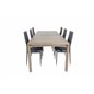 Slider forlængerbord - røget eg - 170, 40, 40 cm, slank spisebordsstol med høj ryg - sorte ben - sort PU_6