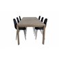 Slider Extention Table - Smoked Oak - 170, 40, 40cm , Polar Diamond Dining Chair - Black Legs - Black Velvet_6