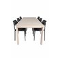 Slider Extention Table - White Wash - 170, 40, 40cm , Polly Dining Chair - Black / Black_6