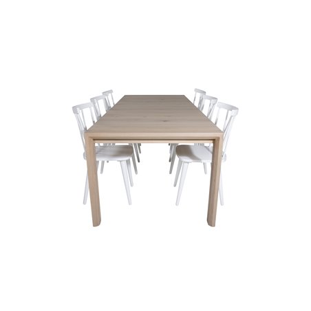 Slider Extention Table - White Wash - 170, 40, 40cm , Mariannelund Windsor Chair - White_6