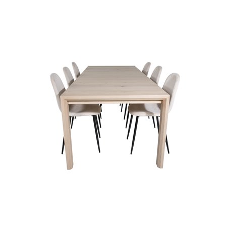 Slider Extention Table - White Wash - 170, 40, 40cm , Polar Dining Chair- Black legs / Beige Velvet (ersätter 19902-880)_6