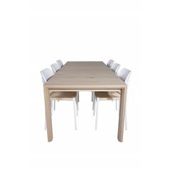 Slider jatkopöytä - valkoinen pesu - 170, 40, 40 cm, polly-ruokailutuoli - Nature / valkoinen_6