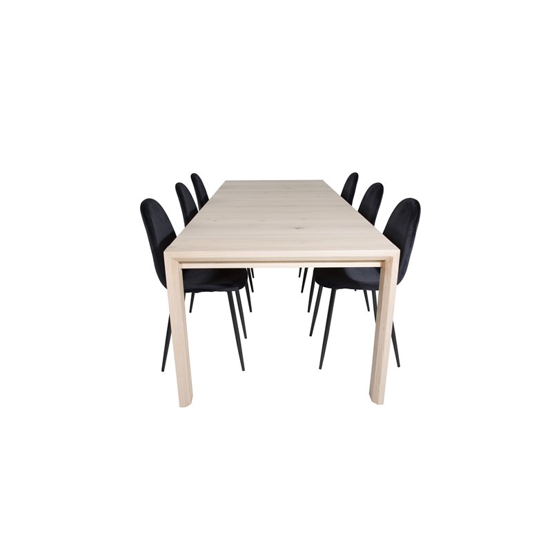 Slider Extension Table - White Wash - 170, 40, 40 cm, Polar-ruokailutuoli - Mustat jalat / Black Velvet (korvaa 19902-888) _6