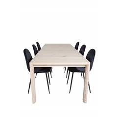 Slider Extension Table - White Wash - 170, 40, 40 cm, Polar-ruokailutuoli - Mustat jalat / Black Velvet (korvaa 19902-888) _6