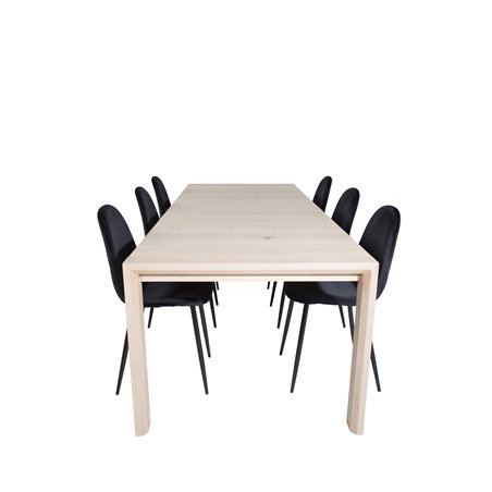 Slider Extension Table - White Wash - 170, 40, 40 cm, Polar-ruokailutuoli - Mustat jalat / Black Velvet (korvaa 19902-888) _6