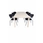 Slider Extention Table , White Wash , 170+40+40cm +Arrow armchair , Black Legs , Black Velvet_6