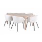 Slider Extention Table - White Wash - 170+40+40cm +Berit Chair - Black / Beige Velvet_6