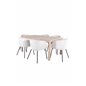 Slider Extention Table - White Wash - 170+40+40cm +Berit Chair - Black / Beige Velvet_6