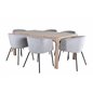 Slider jatkopöytä - valkoinen pesu - 170 + 40 + 40 cm + Berit tuoli - musta / vaaleanharmaa Velvet_6