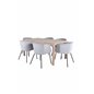 Slider Extention Table - White Wash - 170+40+40cm +Berit Chair - Black / Light Grey Velvet_6