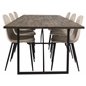 Padang Dining Table - 250*100*H76 - Dark Teak / Black, Polar Dining Chair- Black legs / Beige Velvet (ersätter 19902-880)_6