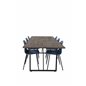 Padang Dining Table - 250*100*H76 - Dark Teak / Black, Arctic Dining Chair - Black Legs - Blue Plastic_6