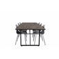 Padang Dining Table - 250*100*H76 - Dark Teak / Black, Arctic Dining Chair - Grey Legs - Grey Plastic_6