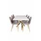 Piazza Dining Table - 180*90*75 - White / Oak, Polar Dining Chair - Grey / Oak_6