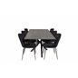 Piazza Dining Table - 180*90*75 - spraystone / Black, Limhamn Light - Chair - Black Velvet_6