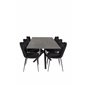 Piazza Dining Table - 180*90*75 - spraystone / Black, Limhamn Light - Chair - Black Velvet_6