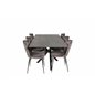 Piazza Dining Table - 180*90*75 - spraystone / Black, Limhamn Light - Chair - Grey Velvet_6