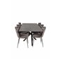 Piazza Dining Table - 180*90*75 - spraystone / Black, Limhamn Light - Chair - Grey Velvet_6