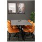 Piazza Dining Table - 180*90*75 - spraystone / Black, Velvet Dining Chair - Orange / Black_6