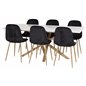 Piazza Dining Table - 180*90*75 - White / Oak, Polar Dining Chair - Black / Oak_6