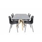 Piazza Spisebord - 180 * 90 * 75 - Spraystone / Eg, Arctic Dining Chair - Sorte Ben - Sort Pla