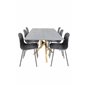 Piazza Dining Table - 180*90*75 - Spraystone / Oak, Arctic Dining Chair - Black Legs - Black Plastic_6