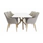 Piazza Dining Table - 180*90*75 - White / Oak, Comfort Dining Chair - Light Grey / Oak_6