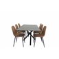 Piazza Dining Table - 180*90*75 - spraystone / Black, Polar Dining Chair - Brown / Black _6