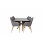 Piazza Dining Table - 180*90*75 - Black / Oak, Comfort Dining Chair - Dark Grey / Oak_6