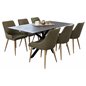 Piazza Dining Table - 180*90*75 - spraystone / Black, Plaza Dining Chair - Green / Oak_6