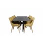 Piazza Dining Table - 180*90*75 - spraystone / Black, Plaza Dining Chair - Yellow / Oak_6