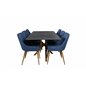 Piazza Dining Table - 180*90*75 - Spraystone / Oak, Plaza Dining Chair - Blue / Oak_6