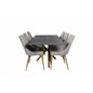 Piazza Dining Table - 180*90*75 - Spraystone / Oak, Leone Dining Chair - Light Grey / Oak_6