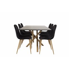 Piazza Dining Table - 180*90*75 - Black / Oak, Polar Dining Chair - Black / Oak_6