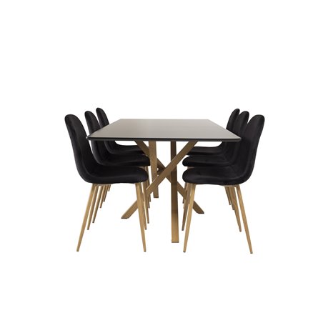 Piazza Dining Table - 180*90*75 - Black / Oak, Polar Dining Chair - Black / Oak_6