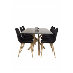Piazza Dining Table - 180*90*75 - Black / Oak, Polar Dining Chair - Black / Oak_6
