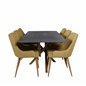 Piazza Dining Table - 180*90*75 - Spraystone / Oak, Plaza Dining Chair - Yellow / Oak_6