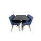 Piazza Dining Table - 180*90*75 - spraystone / Black, Plaza Dining Chair - Blue / Oak_6