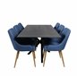 Piazza Dining Table - 180*90*75 - spraystone / Black, Plaza Dining Chair - Blue / Oak_6