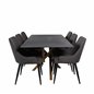 Piazza Dining Table - 180*90*75 - Spraystone / Oak, Plaza Dining Chair - Dark Grey / Black_6