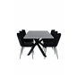 Piazza Dining Table , Black Grey Veneer+Limhamn Light , Chair , Black Velvet_6