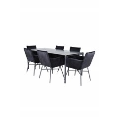 Pelle Dining Table - Black / black Black+Pippi Chair - Black / Black Velvet_6