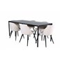 Pelle Dining Table - Black / black Black+Velvet Stitches Chair - Black / Beige Velvet_6