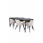 Pelle Dining Table - Black / black Black+Velvet Stitches Chair - Black / Beige Velvet_6