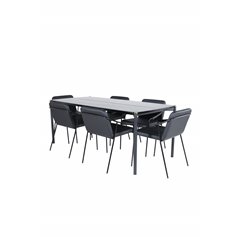 Pelle Dining Table - Black / black Black+Tvist Chair - Black / Black PU_6