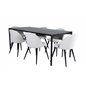 Pelle Dining Table - Black / black Black+Velvet Dining Chair Corduroy - Beige / Black_6