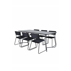 Pippi Dining Table , Black Black Veneer+Kenth Chair , Black Black Velvet_6