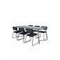 Peppi ruokapöytä, musta musta viilu + Kenth tuoli, musta musta sametti_6